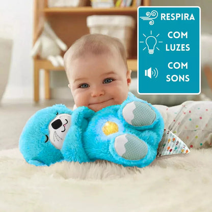 Interactive Plush Toy with Light and Music - Blue Otter