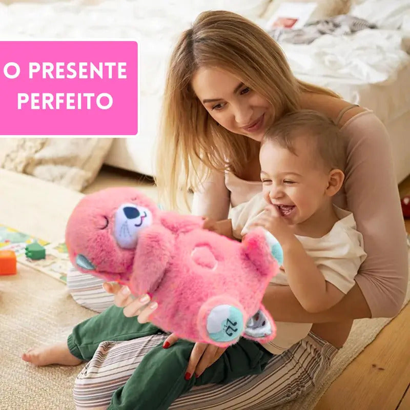 Interactive Plush Toy with Light and Music - Pink Otter