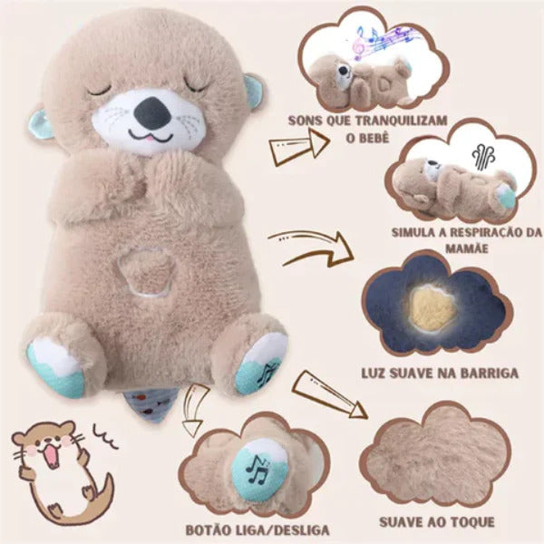 Interactive Plush Toy with Light and Music - Pink Otter