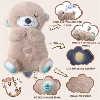 Interactive Plush Toy with Light and Music - Pink Otter