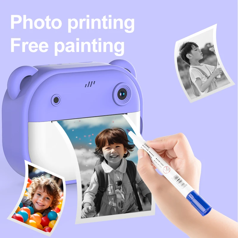Blue Instant Print Camera for Kids