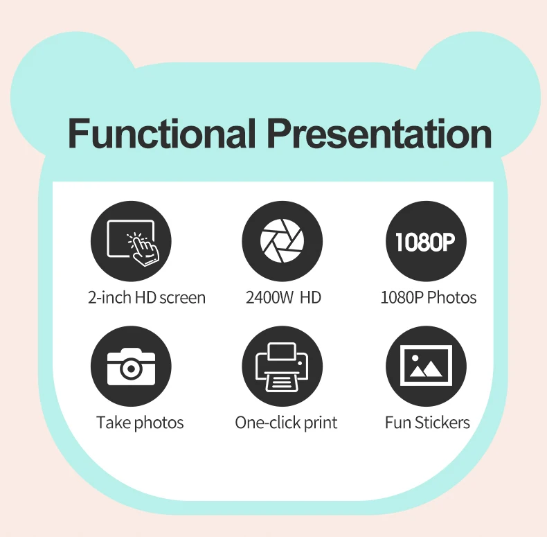 Blue Instant Print Camera for Kids